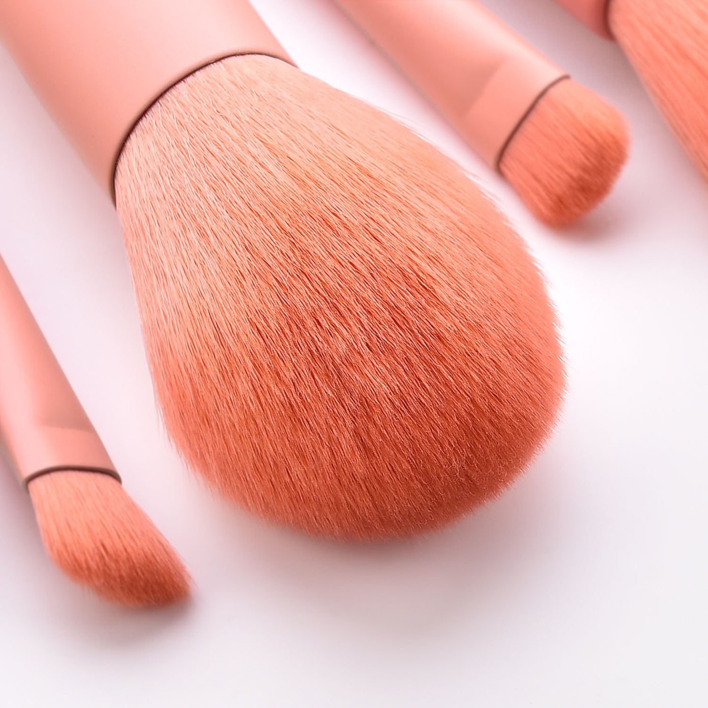 10pcs Portable Pink Wooden Handle Nylon Makeup Brushes