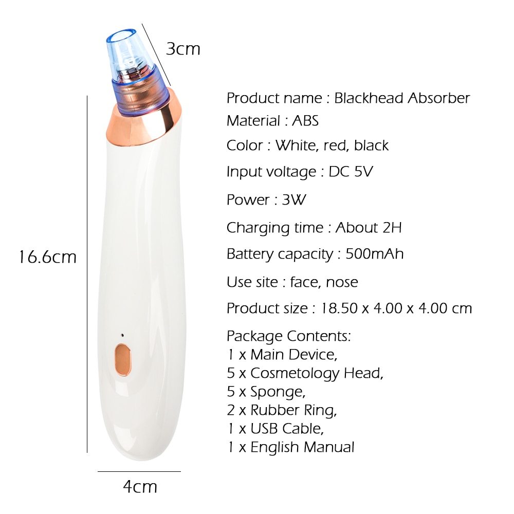Electric Vacuum Blackhead Acne Face Cleasing Instrument