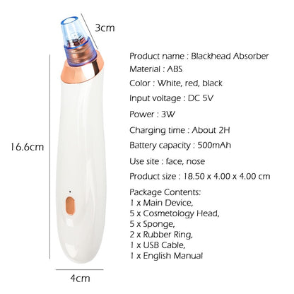 Electric Vacuum Blackhead Acne Face Cleasing Instrument