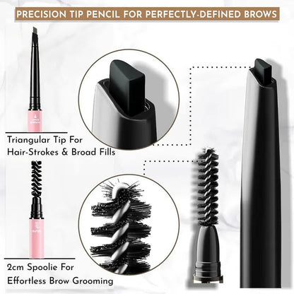 Dual-Ended Brow Pencil | Fine+Triangle Tip Waterproof