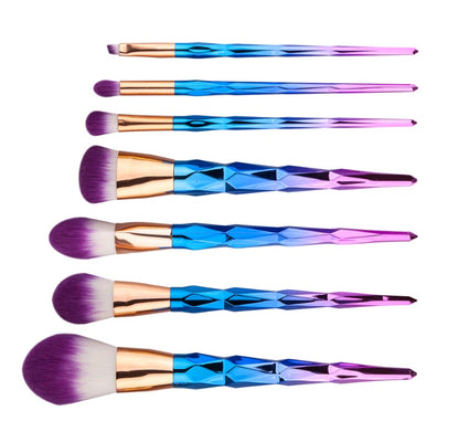 7pcs Nylon Hair Long Rod Makeup Brush Set
