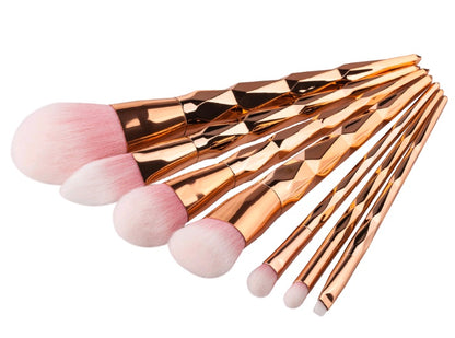 7pcs Nylon Hair Long Rod Makeup Brush Set