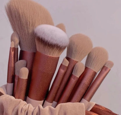 13Pcs Synthetic Fiber Makeup Brush Set in multiple colors