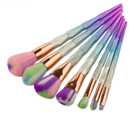 7pcs Nylon Hair Long Rod Makeup Brush Set