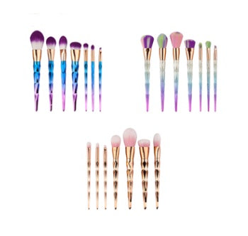 7pcs Nylon Hair Long Rod Makeup Brush Set