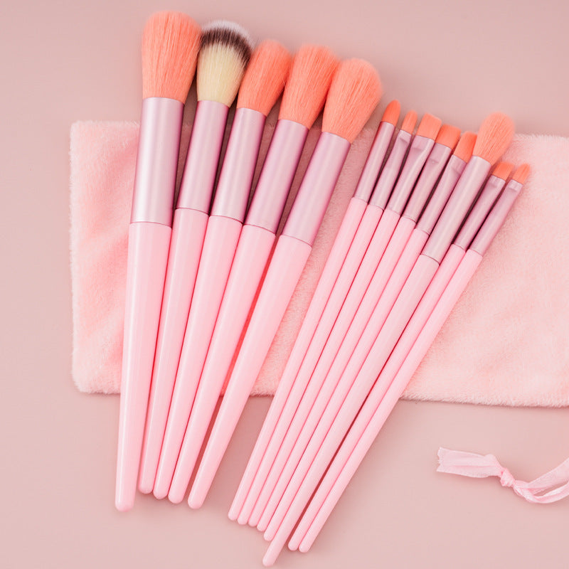 13Pcs Synthetic Fiber Makeup Brush Set in multiple colors