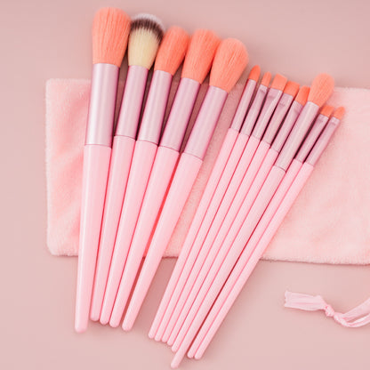 13Pcs Synthetic Fiber Makeup Brush Set in multiple colors