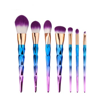 7pcs Nylon Hair Long Rod Makeup Brush Set