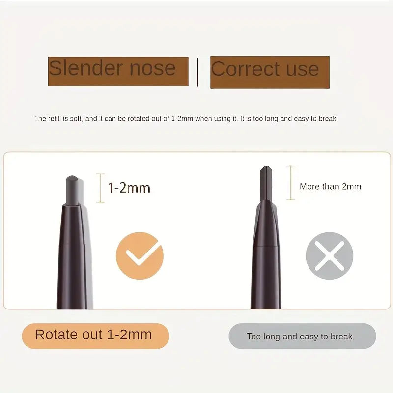 5 Color Waterproof Eyebrow Pencil | Double-Ended Triangular Tip