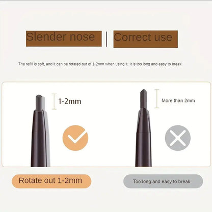 5 Color Waterproof Eyebrow Pencil | Double-Ended Triangular Tip