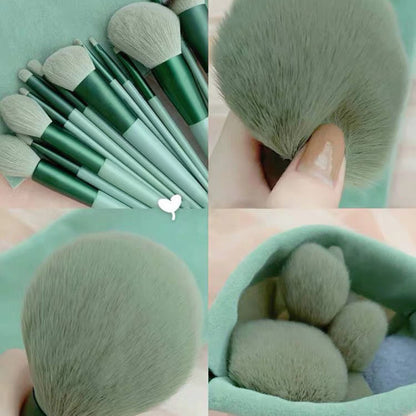 13Pcs Synthetic Fiber Makeup Brush Set in multiple colors