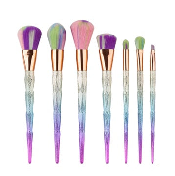 7pcs Nylon Hair Long Rod Makeup Brush Set