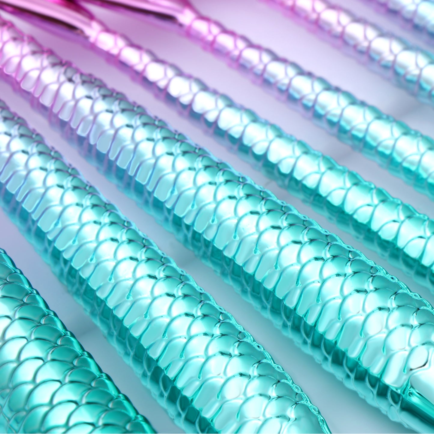 11pcs Mermaid-shaped Nylon Makeup Brush Set