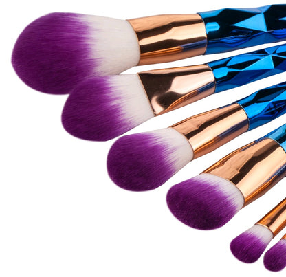 7pcs Nylon Hair Long Rod Makeup Brush Set