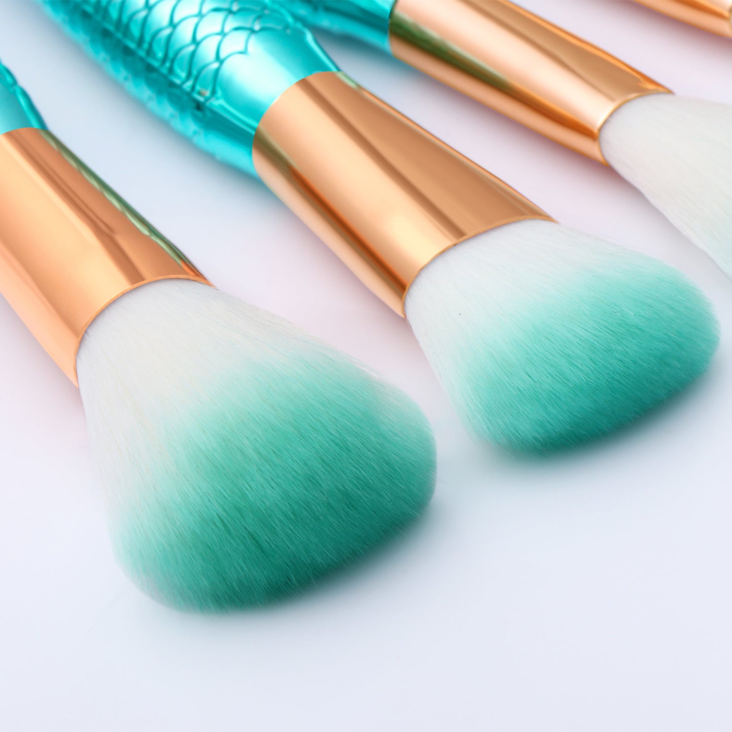11pcs Mermaid-shaped Nylon Makeup Brush Set