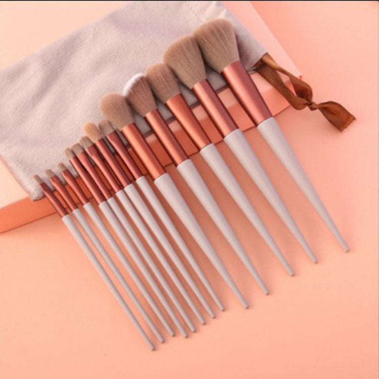 13Pcs Synthetic Fiber Makeup Brush Set in multiple colors