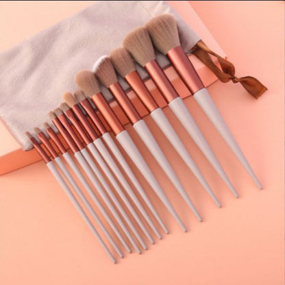 13Pcs Synthetic Fiber Makeup Brush Set in multiple colors